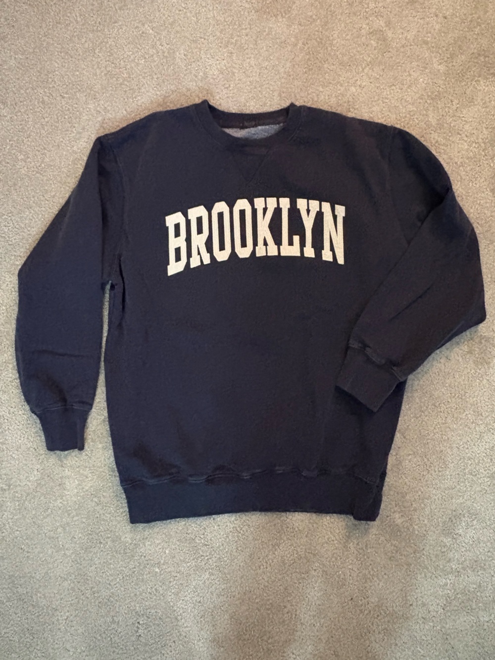 Brandy Melville navy crewneck sweatshirt ‘Brooklyn’